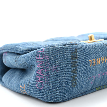 Chanel Denim Quilted Mini Denim Mood Rectangular Flap Blue Multicolor 9 of 11