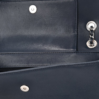 Chanel Sheepskin Quilted Medium Vintage Mademoiselle Flap Dark Navy 11 of 13