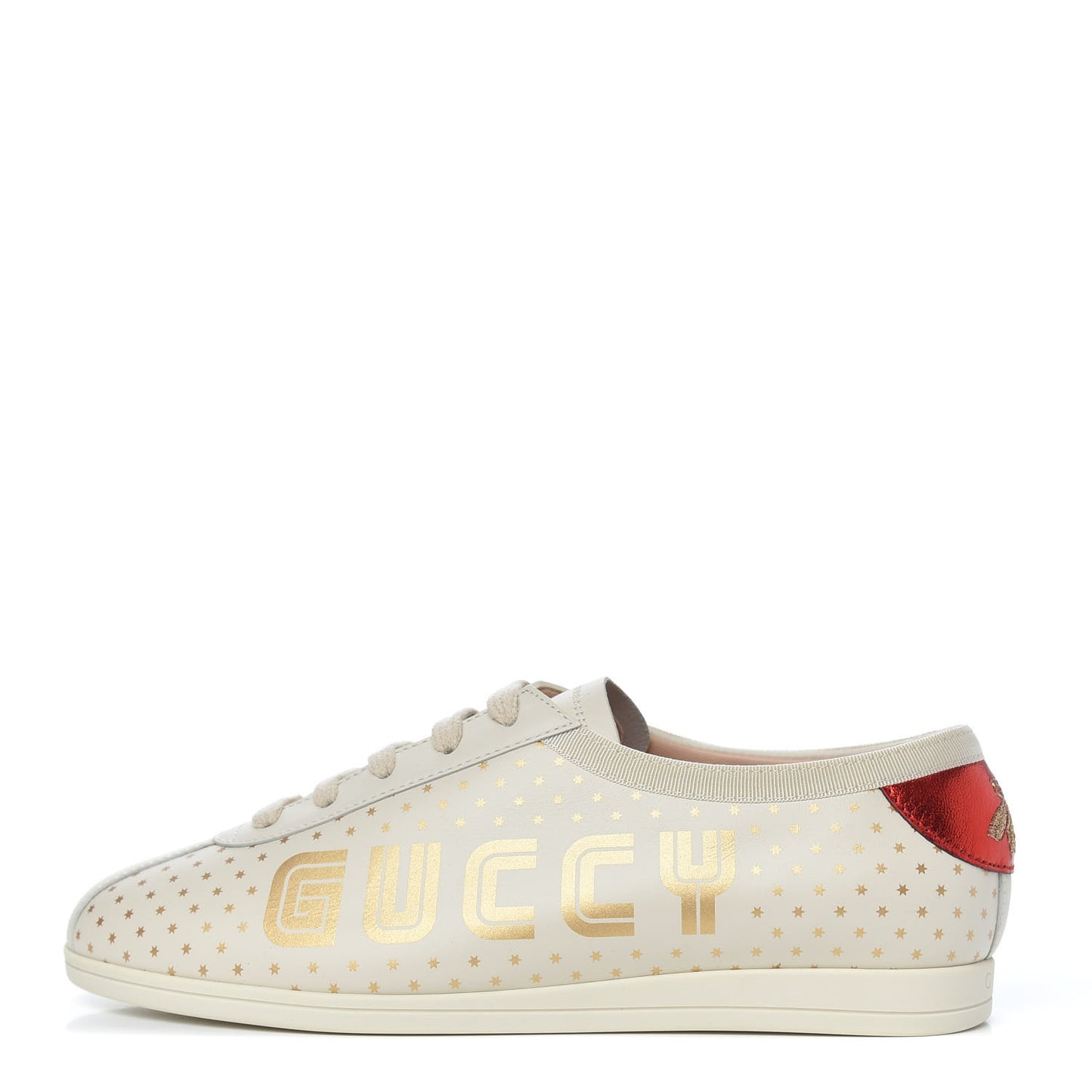 X SEGA Calfskin GUCCY Stars Womens Falacer Sneakers 36 White