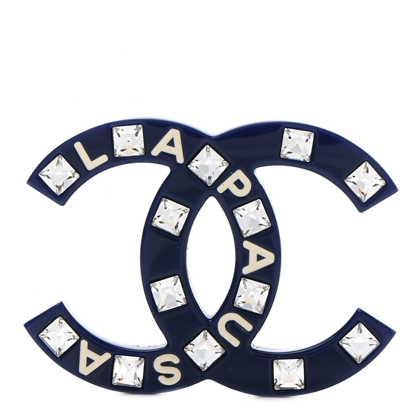 Resin Crystal La Pausa CC Brooch Blue
