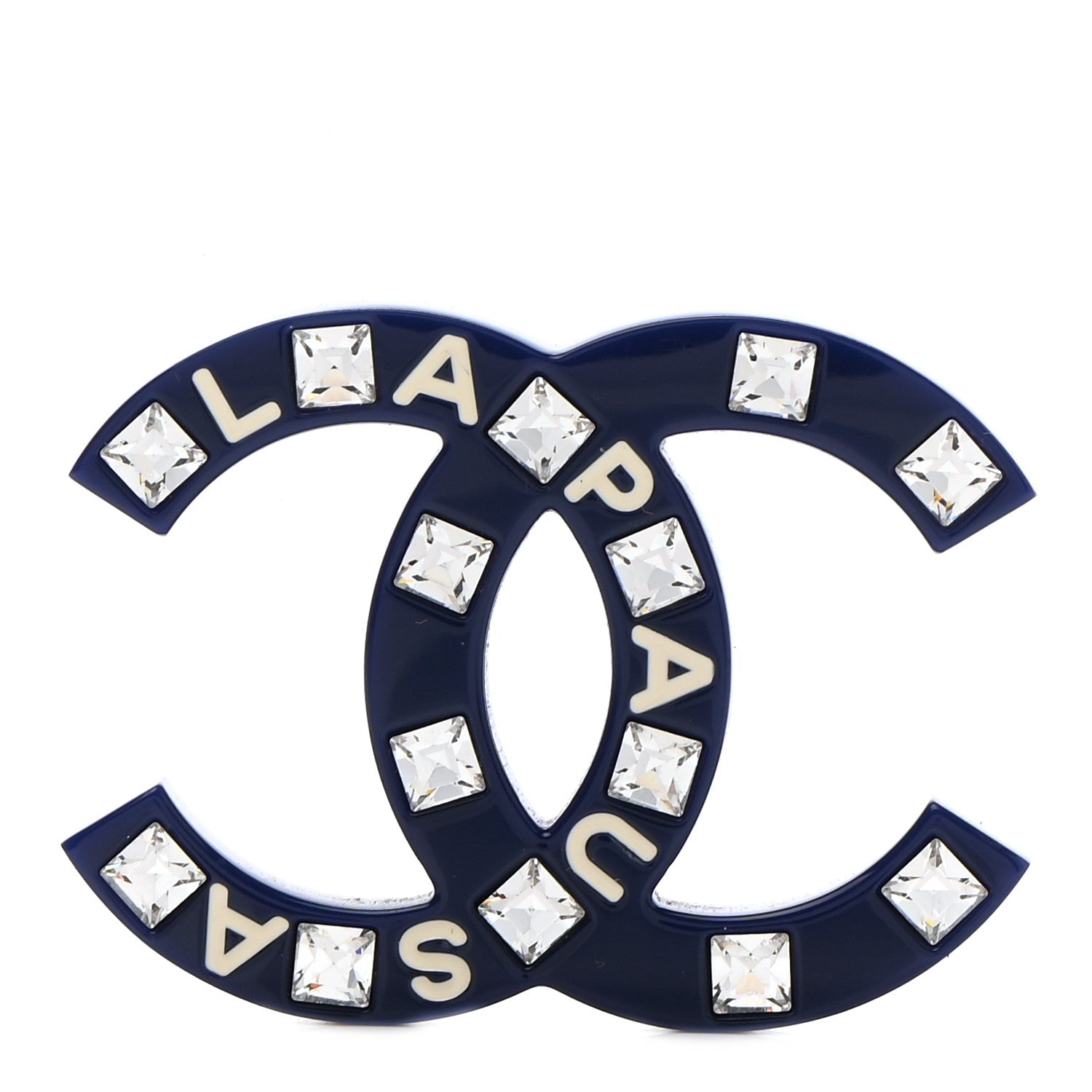 Chanel Resin Crystal La Pausa CC Brooch Blue 1 of 5