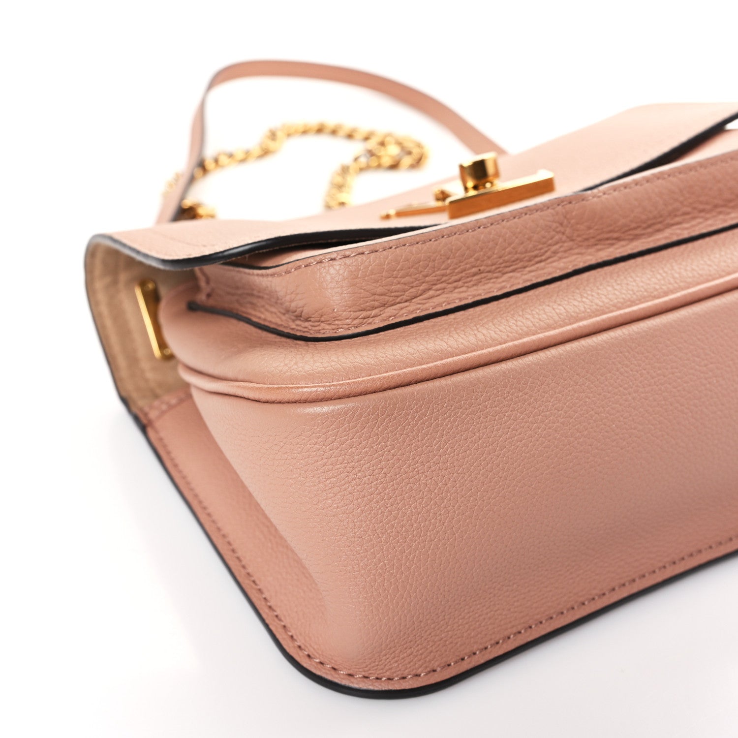 Louis Vuitton Grained Calfskin Lockme Chain Bag PM Rose Silk 7 of 9