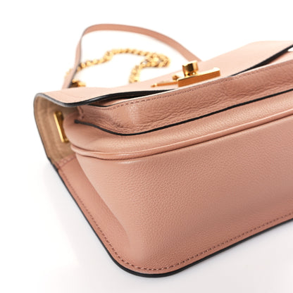 Louis Vuitton Grained Calfskin Lockme Chain Bag PM Rose Silk 7 of 9