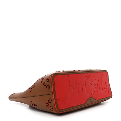 Christian Louboutin Calfskin Loubinthesky Large Perforated Cabarock Spikes Tote Biscotto 4 of 9