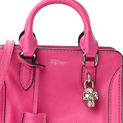 Alexander McQueen Pebbled Calfskin Mini Skull Padlock Zip Around Tote Bouganville 8 of 10