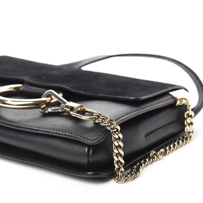 Chloe Suede Calfskin Small Faye Shoulder Bag Black 7 of 9