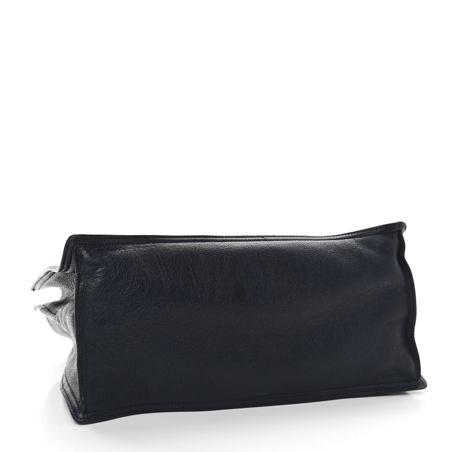 Glace Calfskin Etiquette Shopping Bag Black Astrale