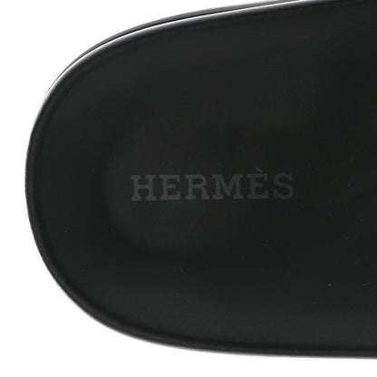 Hermes Calfskin Womens Chypre Sandals 37.5 Black 7 of 10