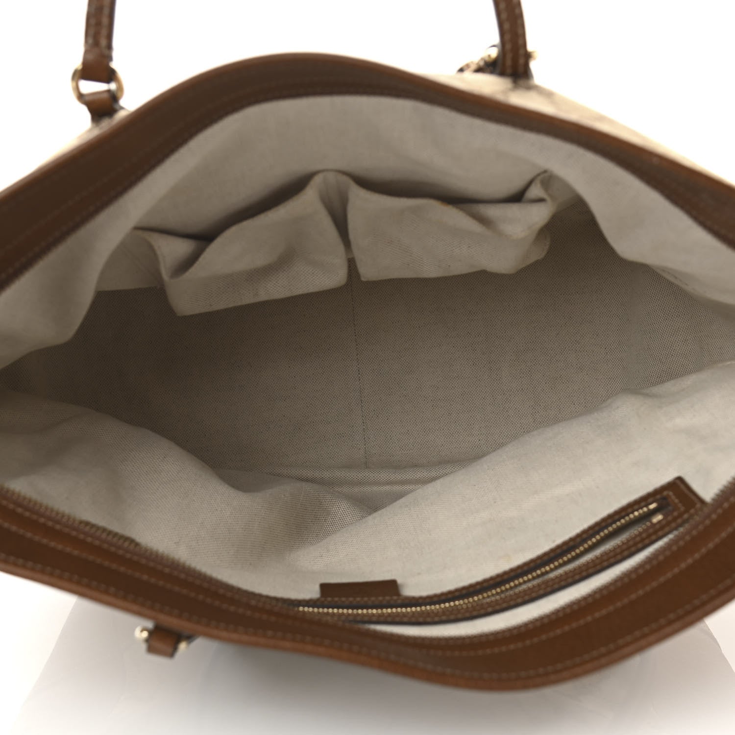 Gucci Monogram Medium Bree Zippered Tote Beige Tabacco 5 of 10