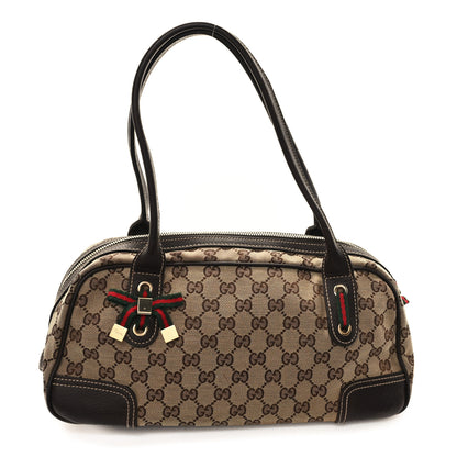 Gucci Monogram Small Princy Satchel Dark Brown 1 of 11