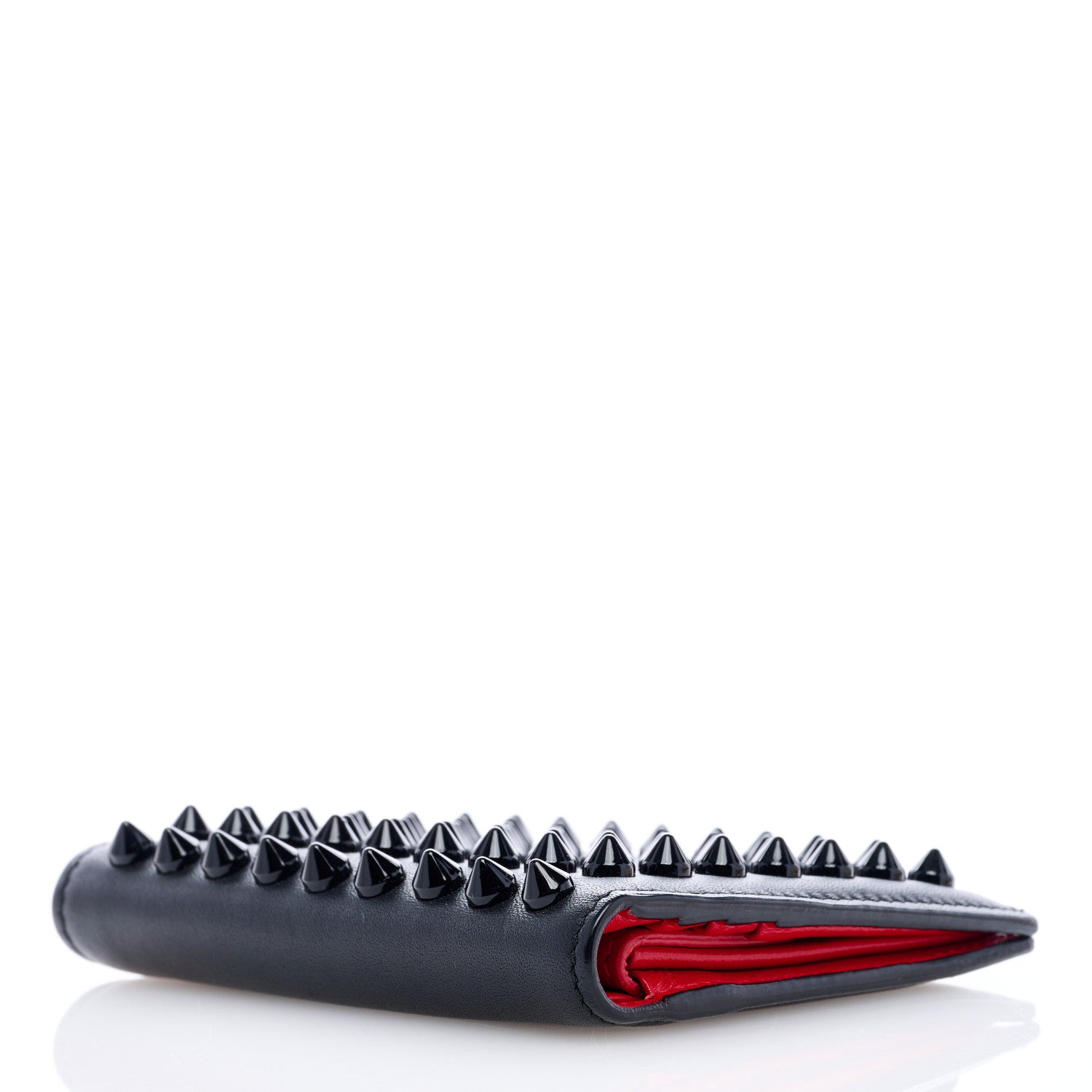 Christian Louboutin Calfskin Spiked Paros Wallet Black 4 of 5
