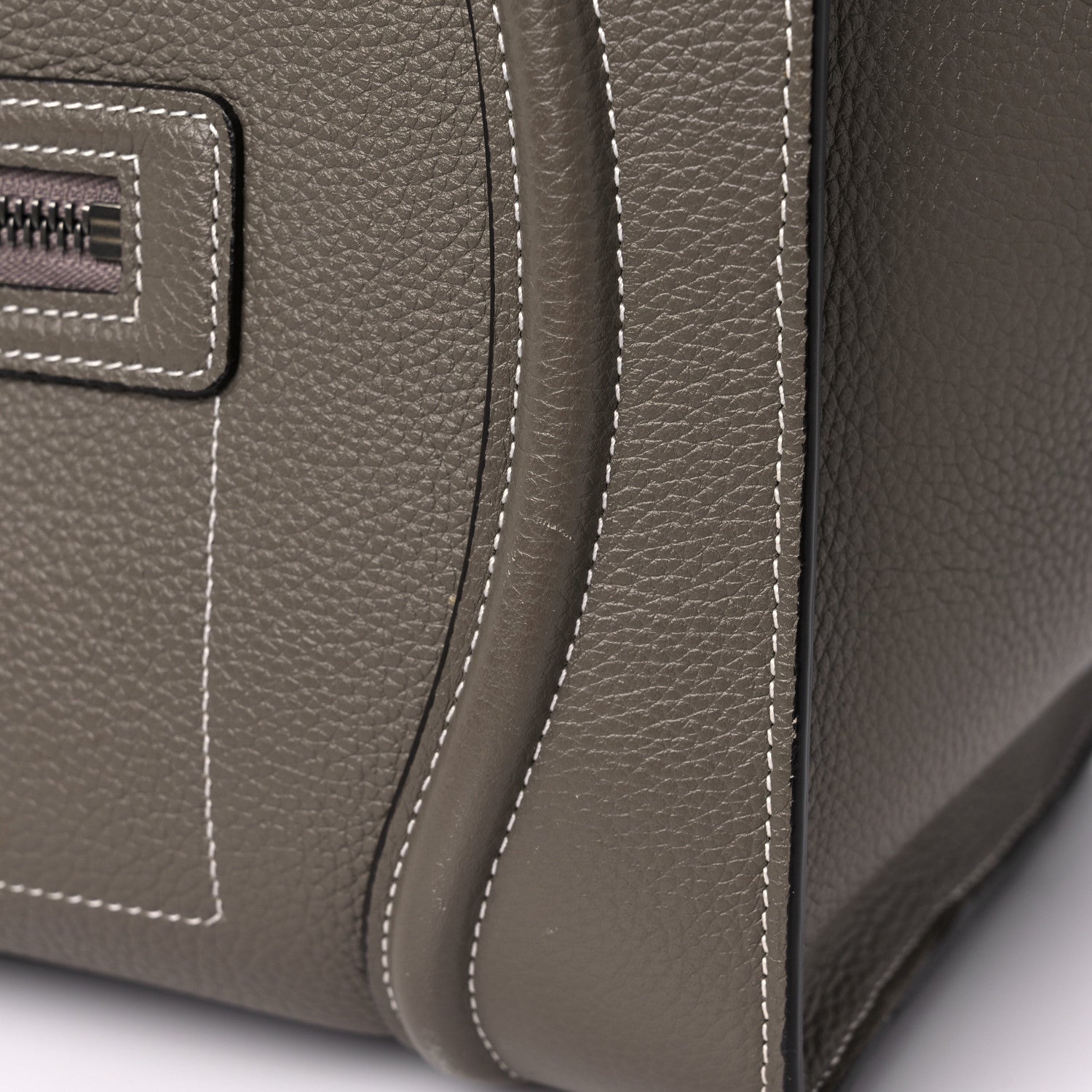 Celine Drummed Calfskin Mini Luggage Souris 15 of 17