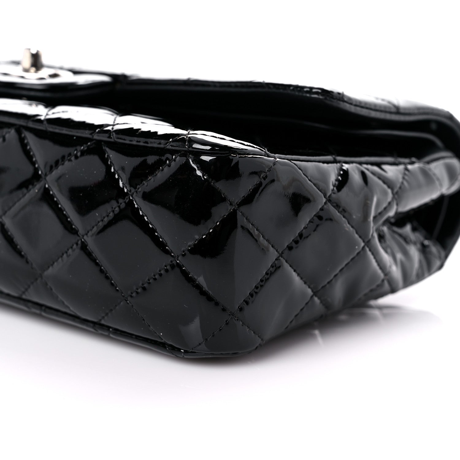 Chanel Patent Quilted Medium Double Flap Black 9 of 9