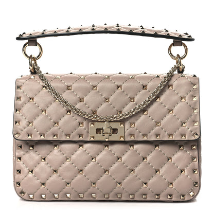 Valentino Garavani Lambskin Medium Rockstud Spike Shoulder Bag Poudre 1 of 9