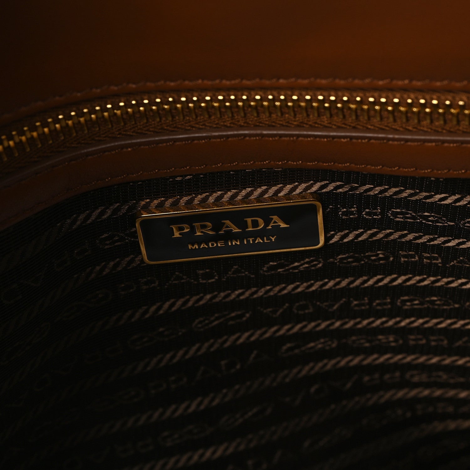Prada Jacquard Saffiano Triangolo Symbole Embroidered Large Tote Tobacco Talco 6 of 10