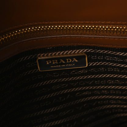 Prada Jacquard Saffiano Triangolo Symbole Embroidered Large Tote Tobacco Talco 6 of 10
