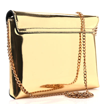 Versace Patent Metallic La Medusa Pouch On Chain Gold 3 of 12