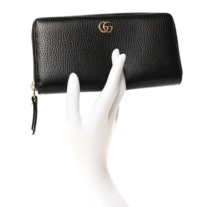 Gucci Dollar Calfskin GG Marmont Zip Around Wallet Black 2 of 11