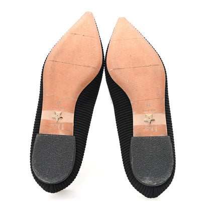 Christian Dior Fabric Ribbon Embroidered J'Adior Ballet Flats 36 Black 6 of 10