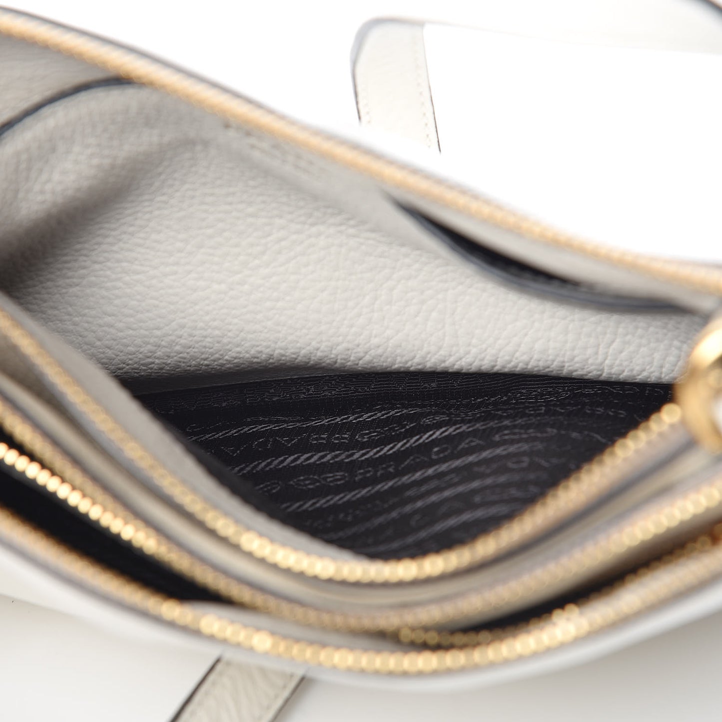 Vitello Phenix Double Zip Crossbody Bag Bianco
