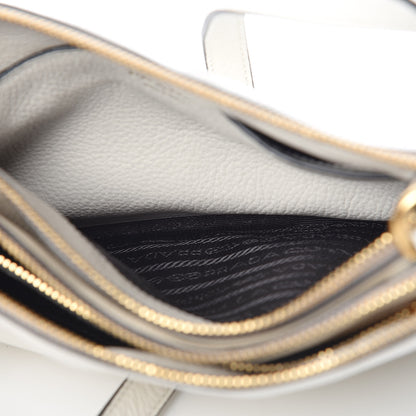 Prada Vitello Phenix Double Zip Crossbody Bag Bianco 6 of 11