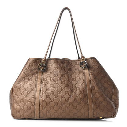 Gucci Metallic Guccissima Large GG Twins Tote Bronze 1 of 10