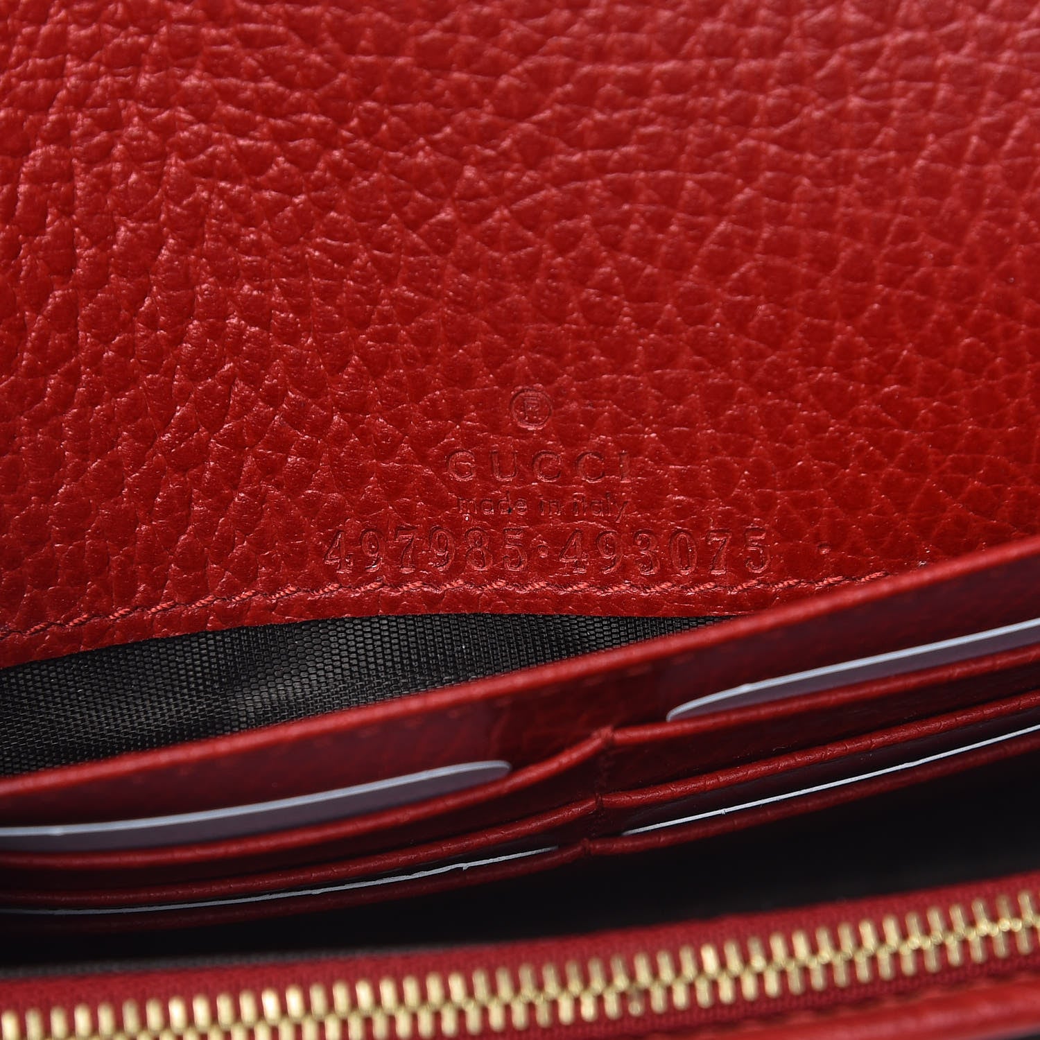 Gucci Dollar Calfskin Mini GG Marmont Chain Wallet Hibiscus Red 6 of 10