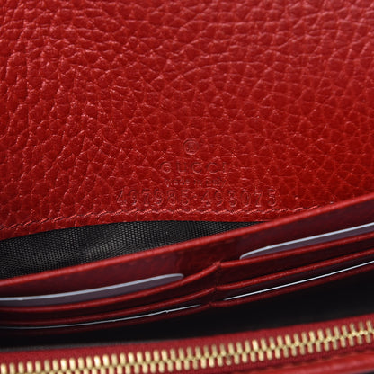 Gucci Dollar Calfskin Mini GG Marmont Chain Wallet Hibiscus Red 6 of 10