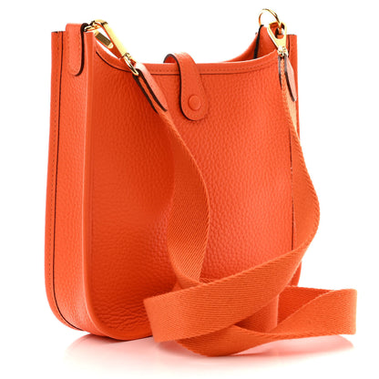 Hermes Taurillon Clemence Evelyne TPM Orange 3 of 11