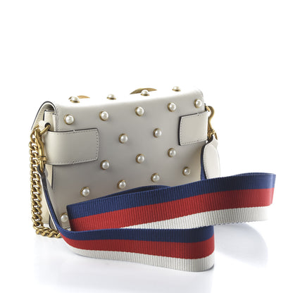 Gucci Nappa Pearl Studded Mini Queen Margaret Broadway Shoulder Bag Mystic White 4 of 12