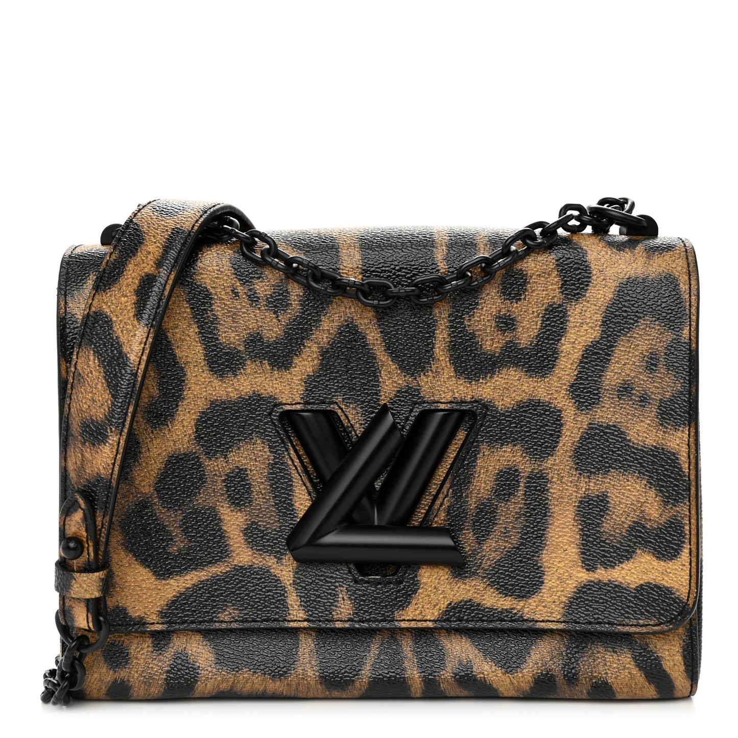 Calfskin Wild Animal Print Twist Shoulder Bag MM