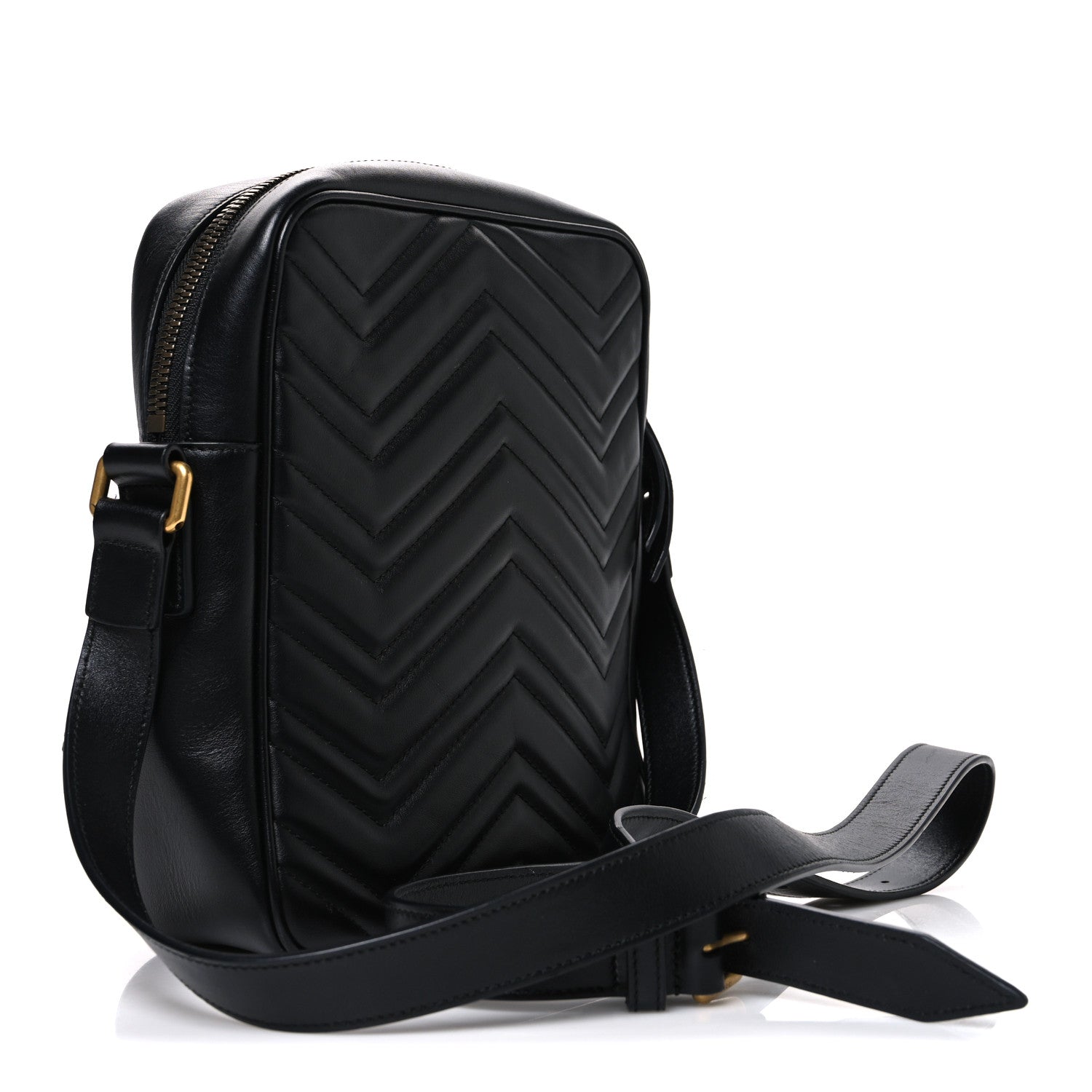 Gucci Calfskin Matelasse GG Marmont Travel Bag Black 3 of 10