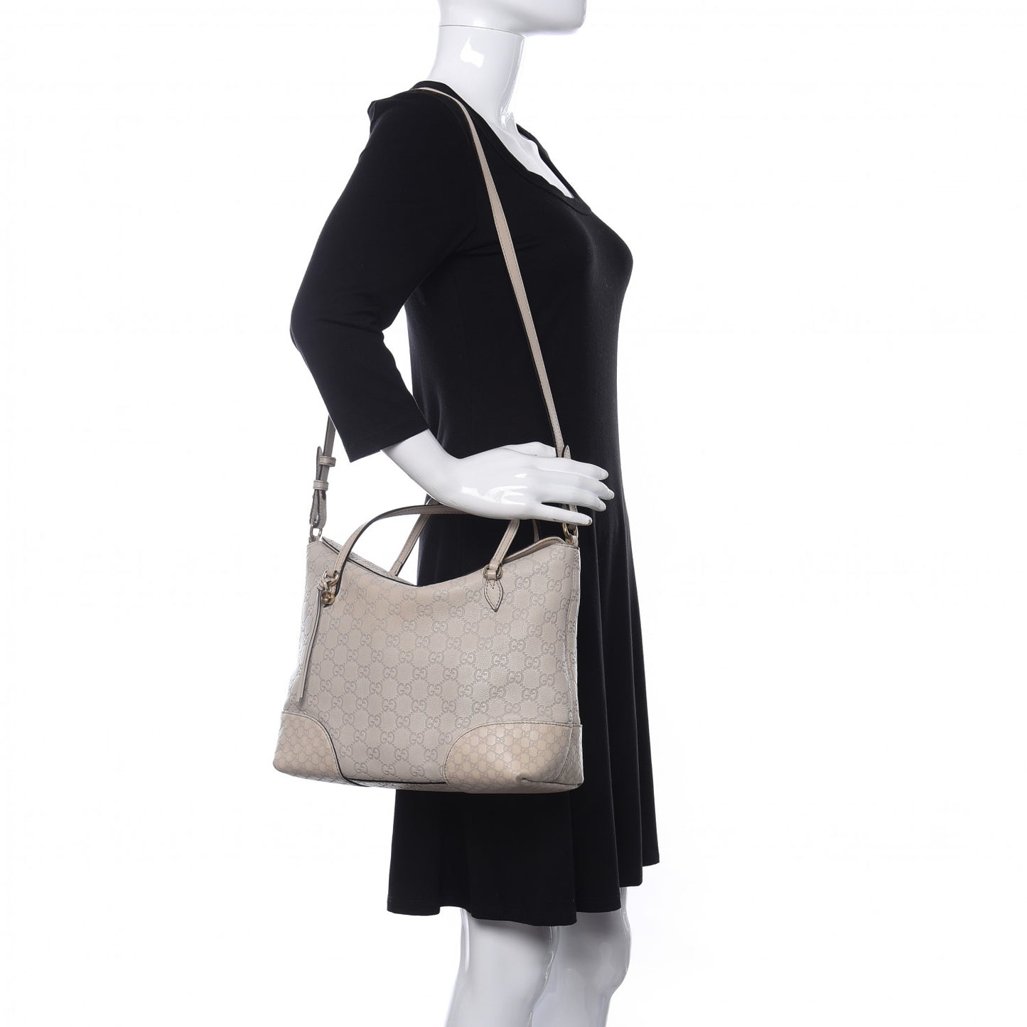 Guccissima Medium Bree Foldover Tote Nude
