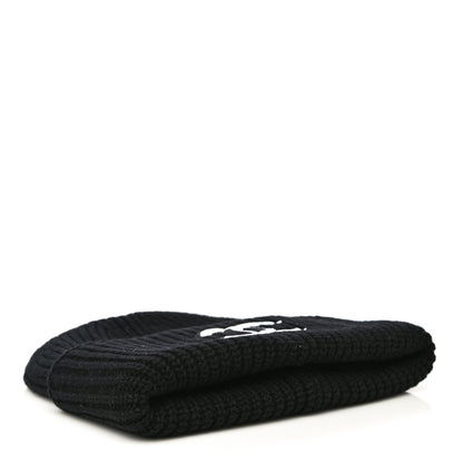 Chanel Wool Cashmere CC Beanie Hat Black White 3 of 8