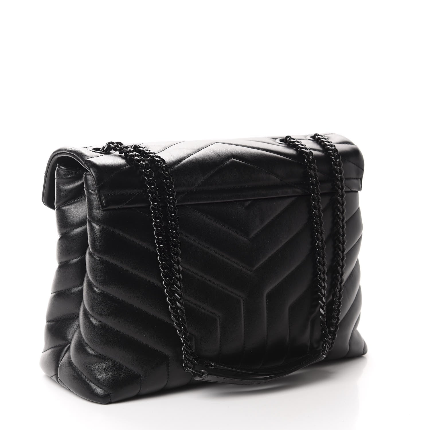 Saint Laurent Calfskin Y Quilted Monogram Medium Loulou Chain Satchel Black 3 of 11