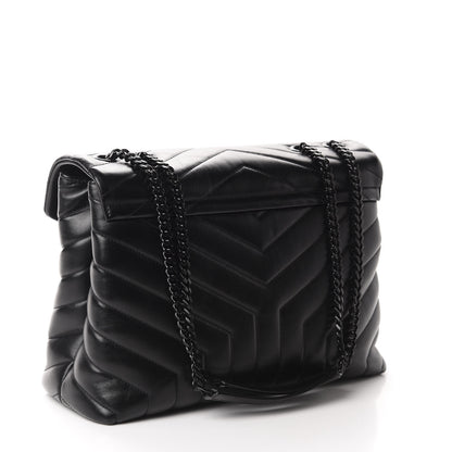 Saint Laurent Calfskin Y Quilted Monogram Medium Loulou Chain Satchel Black 3 of 11