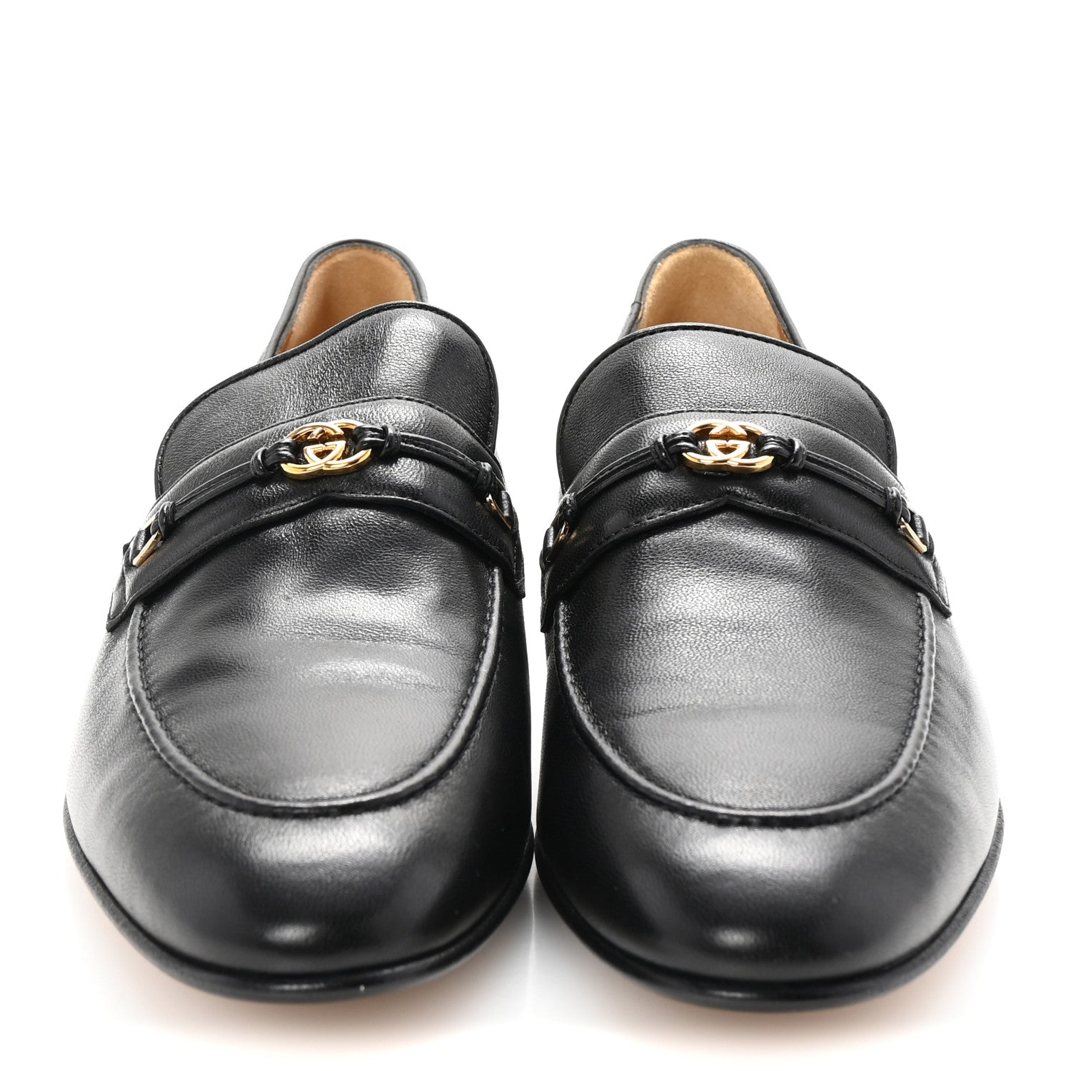 Gucci Calfskin Womens Interlocking G Horsebit Loafers 40 Black 3 of 10