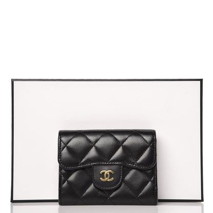 Chanel Lambskin Quilted Flap Card Holder Wallet Black 9 of 9