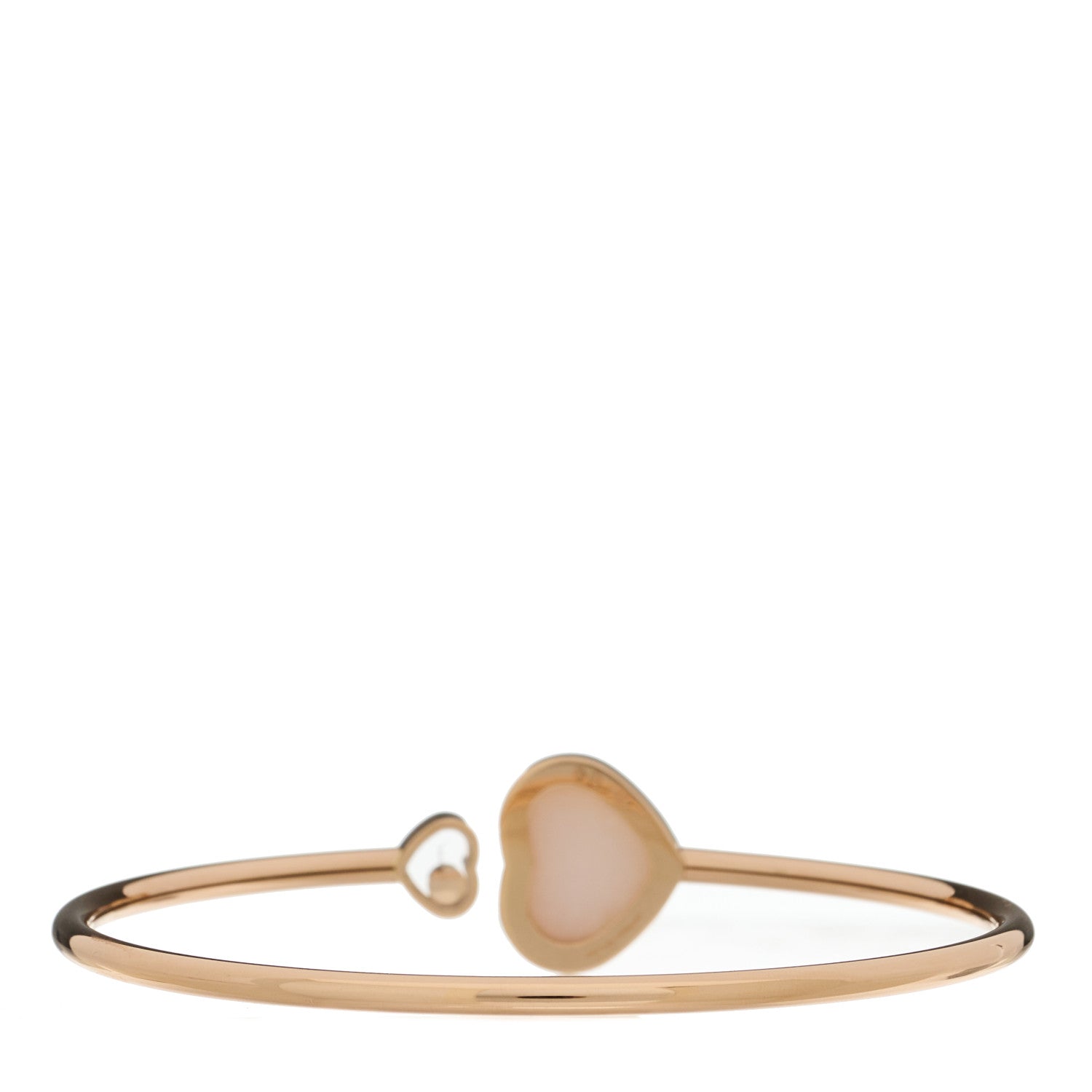 Chopard 18K Rose Gold Diamond Pink Opal Happy Hearts Bangle Bracelet 3 of 4