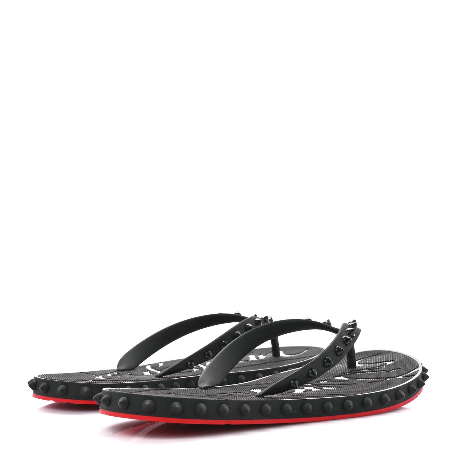 Rubber Spike Super Loubi Flip Flop Sandals 40 Black