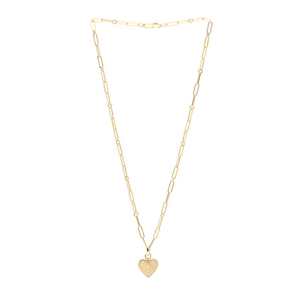 Roberto Coin 18K Yellow Gold Diamond Venetian Princess Heart Medallion Charm Necklace 3 of 5