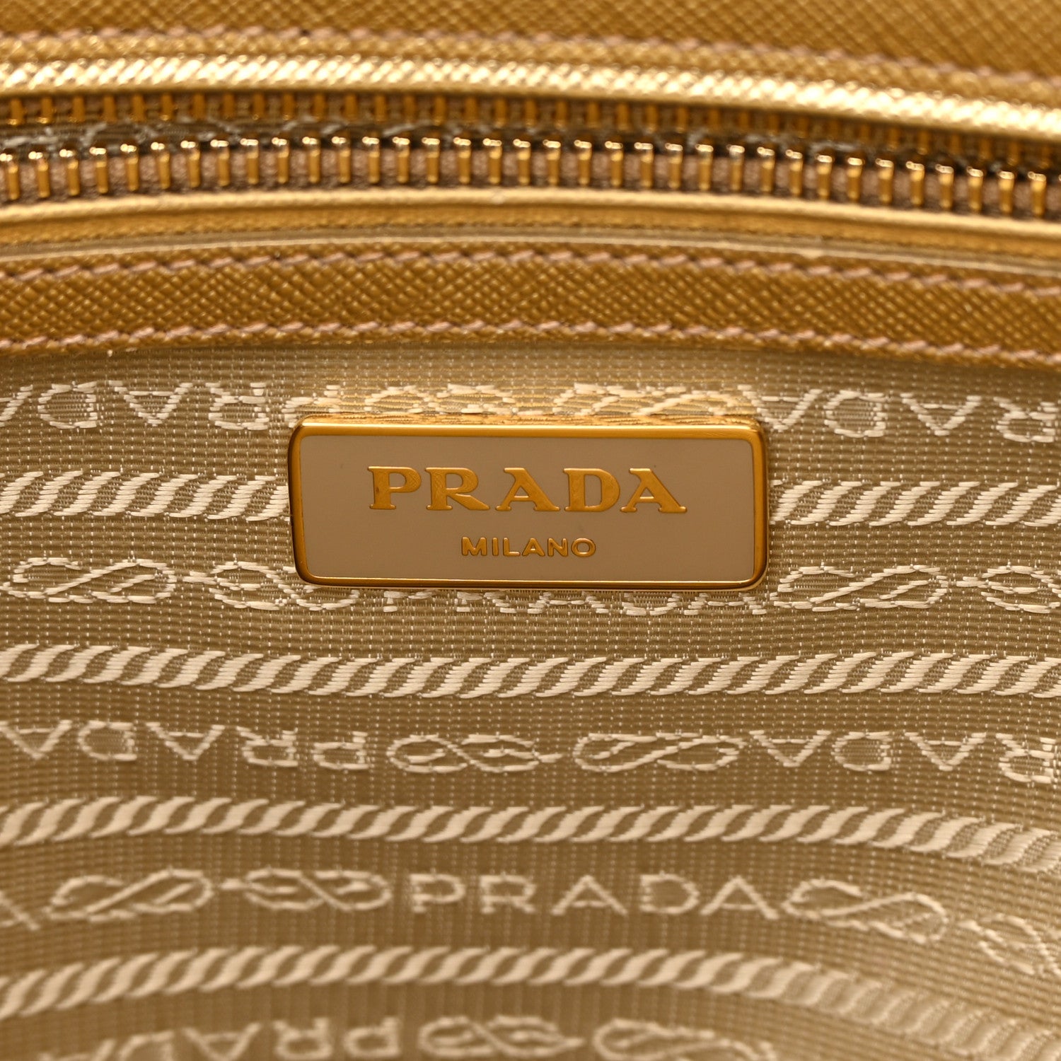 Prada Metallic Saffiano Small Galleria Double Zip Tote Platino 7 of 28