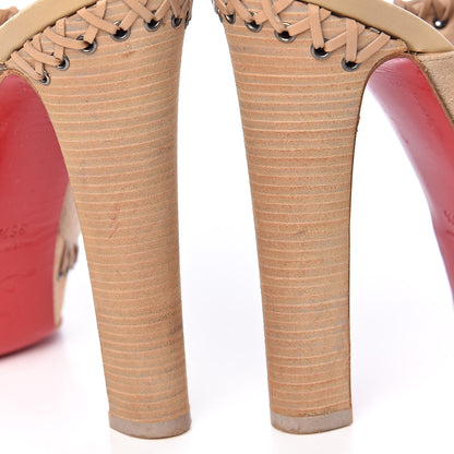Christian Louboutin Suede Sablina 140 Platform Mules 36.5 Beige 11 of 14
