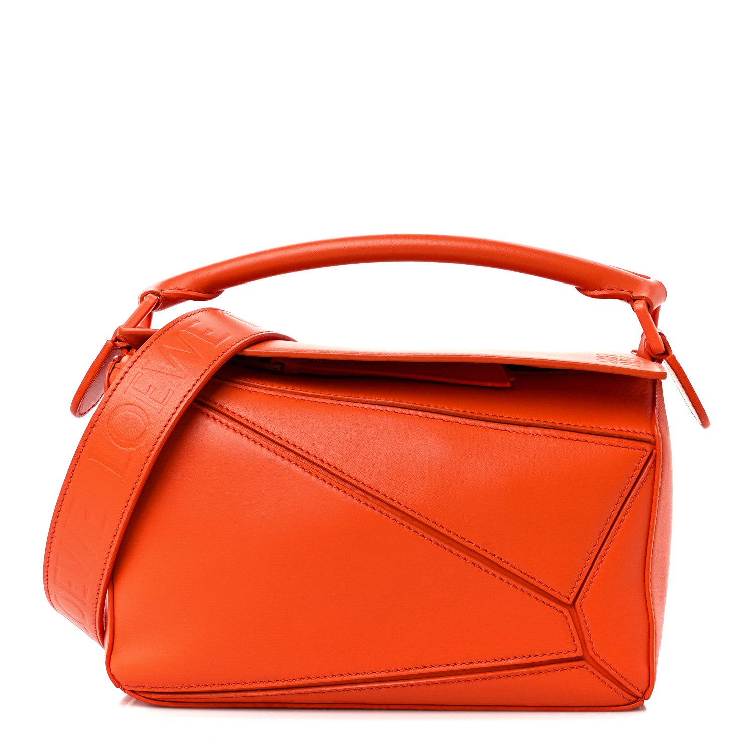 Loewe Satin Calfskin Small Puzzle Bag Orange 1 of 11