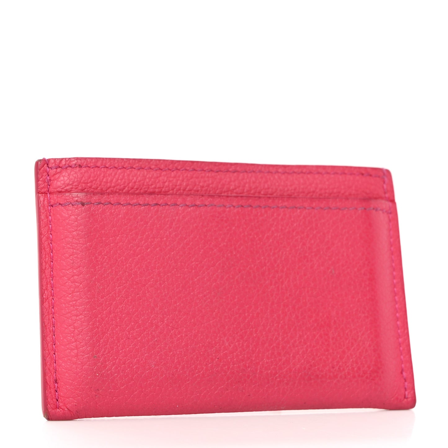 Calfskin Lockme Card Holder Hot Pink