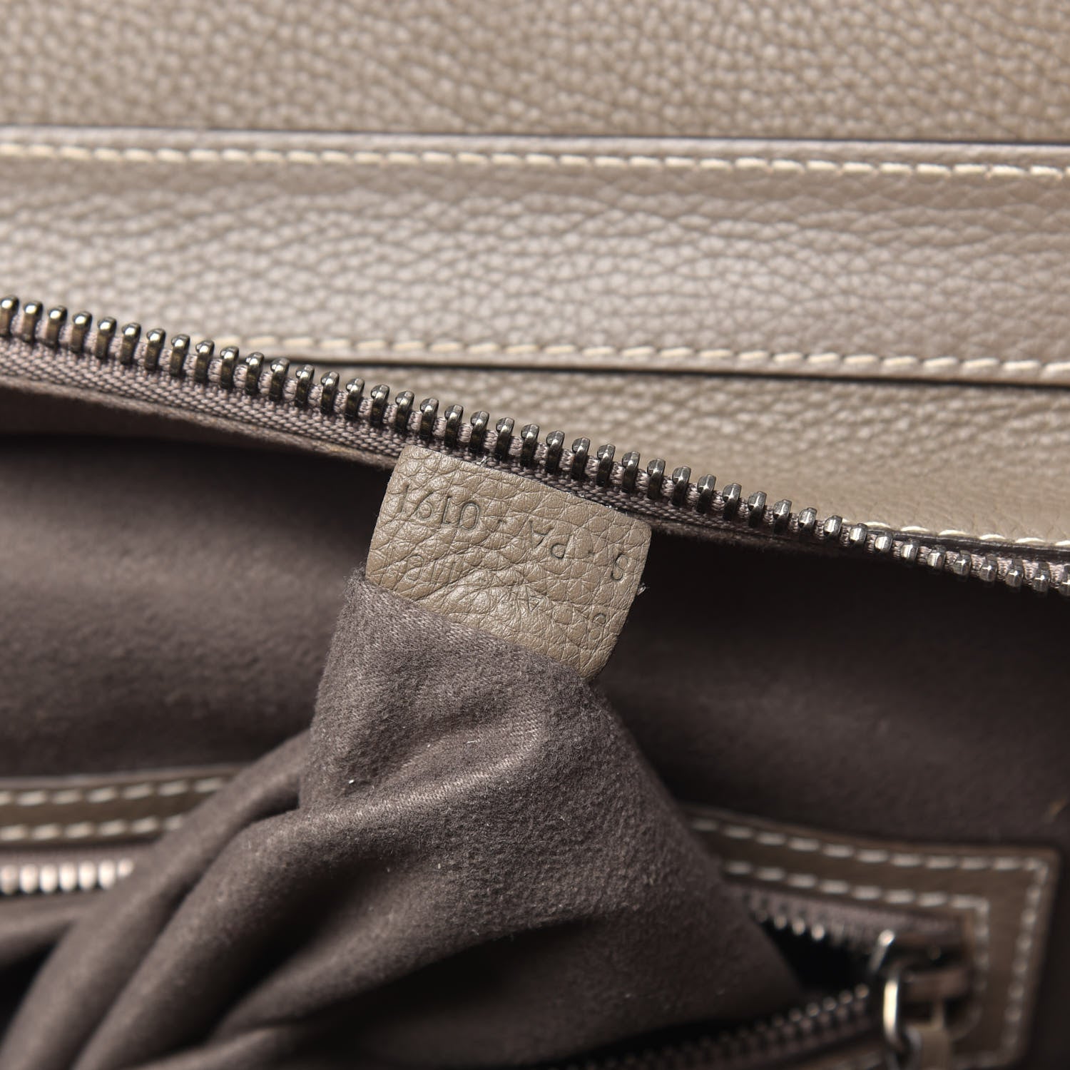 Celine Drummed Calfskin Mini Luggage Souris 7 of 13