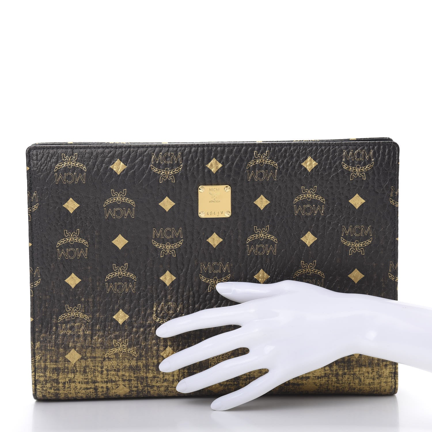 MCM Gradation Visetos Zip Pouch Black Gold 2 of 8