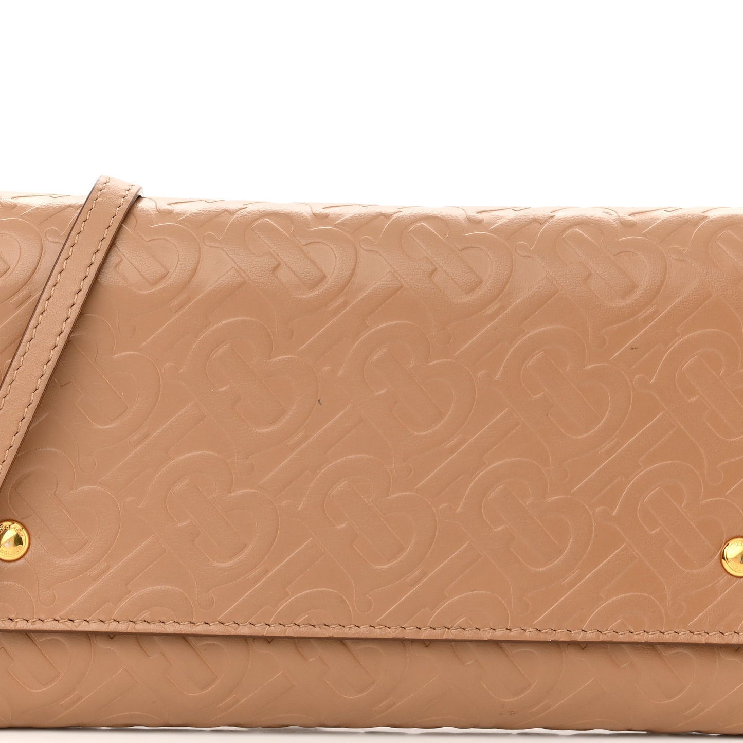 Calfskin Embossed Monogram Crossbody Light Camel