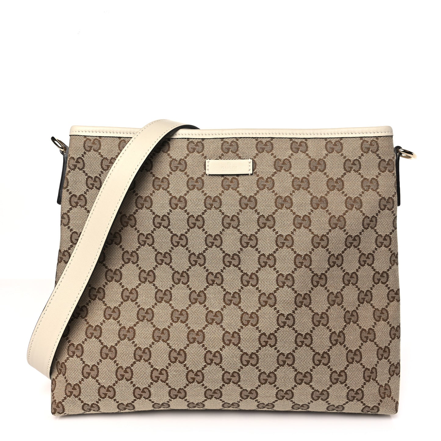Monogram Medium Flat Messenger Bag Off White