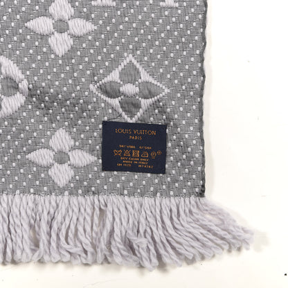 Louis Vuitton Wool Silk Logomania Scarf Pearl Grey 3 of 3